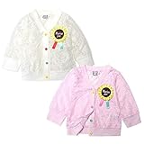 (ピンク/95cm) ベビー服 女の子 アウター カーディガン 長袖 レース ロゼットリボン装飾 女児 ベビー