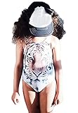 ベビー女の子夏Tiger Faceワンピース水着水着ヒョウビキニセット カラー: ブラウン