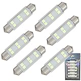 WiseShine 578 Festoon LED 電球 43mm 44mm アイスブルー LED ルームランプ 211-2 212-2 214-2 6413 6429 車室内灯 ボートRV ドーム マップ ライト DC 12V (6個セット)