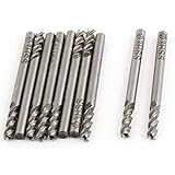 uxcell エンドミル ミルカッター ドリル刃 カッタ ストレート シャンク ヘリカル グルーブ ３枚刃 3mm切削穴径 １０個入り HSS製