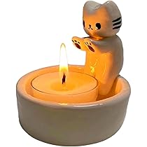 猫のクリスタル キャンドル ホルダー 猫のクリスタル キャンドル ホルダー