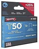 Arrow 504 Genuine T50 1/4-Inch Staples, 1,250 staples per Pack [並行輸入品]