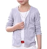 Snone子供服 シンプル 無地 カーディガン 長袖 ニット セーター 女の子 男の子 兼用 vネック 防寒 春秋 通学 普段着