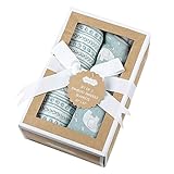 mudpie ガーゼブランケットセット おくるみ スワドル BLUE GIRAFFE BAMBOO SWADDLE SET アニマルブルー