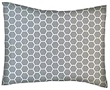SheetWorld Crib / Toddler Percale Baby Pillow Case - Grey Honeycomb - Made In USA by sheetworld