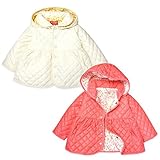 (ピンク/95cm)ベビー服 女の子 アウター ジャケット Moujonjon ムージョンジョン 中綿 キルト タフタ 着脱式フード スナップボタン 花柄裏地 女児 ベビー
