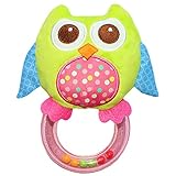 赤ちゃん　知育玩具　ベビー　ガラガラ玩具　教育玩具　可愛い　面白い　動物　フクロウ　グリーン
