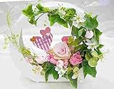 母の日 サーキュレーターホワイトベース ピンクのバラのアレンジ ≪華麗≫ プリザーブドフラワー