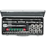 【KTC工具】 12.7sq スタンダードソケットセット(メタルケース付き) ６角 １２角 26点 / TB420X