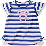 ミキハウス ホットビスケッツ(MIKIHOUSE HOT BISCUITS) リボンプリント キャビットちゃんボーダー半袖Tシャツ (80cm・90cm・100cm・110cm・120cm) 120c