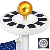 GRDE Solar Flag Pole light 30 LED Flagpole Downlight Lighting Night Light for 15 to 25 Ft Topソーラーフラッ