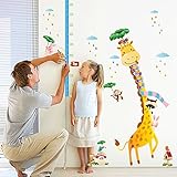ZooArts キリンの高さスティック キツネ 鳥 子供の部屋 取り外し可能な ウォールステッカー 壁デカール 壁紙