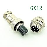 航空プラグGX12-4 4pin 12mmの男性と雌のパネル金属コネクタ