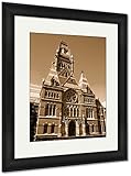 AshleyフレームプリントボストンHarvard University Historic建物Cambridge、壁アートホーム装飾、ag5999347 30x26 Black Frame 59993