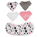 Bandana Bib - Best Baby Bandana Drool Bibs for Girls - Premium Burpy Bib and Drool Cloth Made by Mom