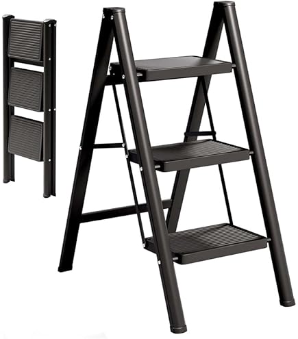 Amazon.co.jp: 脚立 軽量 3段 踏み台 - 脚立 折り畳 みおしゃれ 折畳み