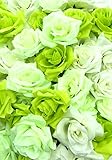ZERONOWA 造花 花部分 のみ 薔薇 ローズ 50個 セット ブライダル パーティー (グリーンミックス)