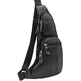 [Xieben] 牛革スリングバッグバックパック男性用女性ヴィンテージクロスボディショルダーチェストデイパックアウトドア旅行スポーツハイキングキャンプ
