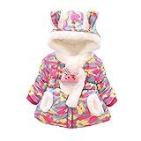 cm-trading キッズ 女の子 アウター コート ダウンジャケット 中綿 ジャケット 子供 服 新生児 服 ベビー服 赤ちゃん 綿服 アウターウェア ウサギ 長耳の兎 迷彩 防寒 可愛い キッズ