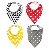 Pretty See 可愛いよだれかけ ベビービブ 三角ビブ スタイビブ 綿100% ２層タイプ サイズ調整可能 柔らかい肌触り 出産祝いに最適 ４枚セット (B)