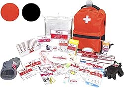 [山善] 防災リュック 30点 セット 幅32×奥行16×高さ43cm 一次避難用 給水バッグ 携帯用トイレ 大容量 レッド YBG-30R