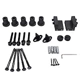 TOPPEST定格6 ftブラックモダンアンティークスタイルスライド式バーン木製ドアハードウェアクローゼットセット