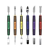 Kingsdun 6pcs Dual Ends Metal Spudger Set for iPhone iPad Tablet Mobile Phone Prying Opening Repair 