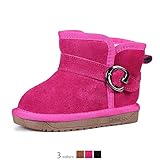 (プチプライム) Petit Prime あったか フェイク ムートン ブーツ ベビー キッズ 牛革 スウェード 本革 柔らか かわいい シンプル おしゃれ (16.0cm, ピンク)
