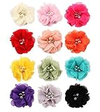 yunko12ベビーGirls幼児用シフォンヘアピンスナップワニクリップFlower Bow Hairpin