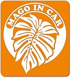 imoninn MAGO in car ステッカー　【マグネットタイプ】　No.16　モンステラ　（オレンジ色）