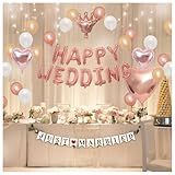 【風船屋】ウェディング 飾り付けセット 撮影 記念撮影 結婚式 スタンド付き ローズピンク デコレーション