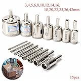 15pcs 3 – 42 mmダイヤモンド穴鋸ドリルビットセットタイルセラミック磁器大理石ビット