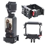 DJI Osmo Pocket 3 用ケージ クイックリリース カメラ拡張アダプター,コールドシュー/GoPro/Action インターフェース付き, 1/4"ネジ穴 ストラップホール付き カメラ固定フレーム アダプター 多機能ケージ シリコン保護パッド付き