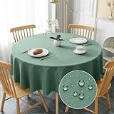 AooHome テーブルクロス 長方形 大きめ 撥水 大判 方形 大きめ 無地 汚れ防止 おしゃれ シンプル テーブルカバー リネン類 耐熱 速乾 丸洗い お手入れ簡単 業務用・家庭用 グリーン 140x220cm