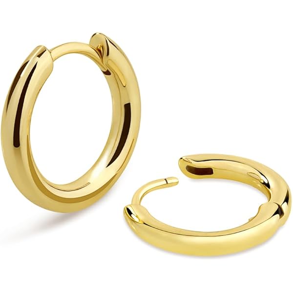 Amazon | VEXXS フープピアス メンズ 18G 両耳 縦15.5mm CZダイヤ K14