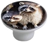 Carolina Hardware and Decor 2275 Raccoons in Tree Ceramic Cabinet Drawer Knob by Carolina Hardware a