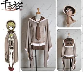 Amazon コスプレ 衣装 千本桜 鏡音リン 風 着物風 制服 Lサイズ160 165cm ベージュ色 Vocaloid ボーカロイド 高品質 コスプレ 仮装 通販