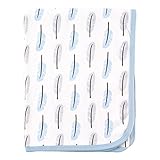 Hudson Baby Organic Receiving Blanket, Blue Feathers by Hudson Baby
