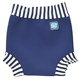 Splash About Kids Reusable Swim Happy Nappy - Navy/White Stripe Rib, Medium, 3-8 Months by Splash Ab