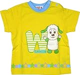 いないいないばあっ！　ベビー半袖Ｔシャツ　ワンワンＷ柄 (80cm, イエロー)