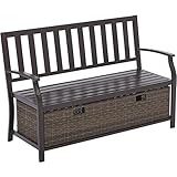 Better Homes and Gardens Camroseファームハウスベンチwithウィッカーストレージボックス