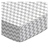 SheetWorld Fitted Oval Crib Sheet (Stokke Sleepi) - Grey Chevron Zigzag - Made In USA by sheetworld