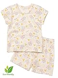 【あるこんたるこん】〈J＆T〉ベビー ルームウェア チーズ キッズ ３分袖 ショートパンツ ジュニア 女の子 コットン パジャマ (140)