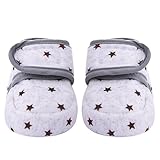 ベビーシューズ　ファーストシューズ　靴　赤ちゃん　新生児　女の子　男の子　綿　0-6ヶ月　暖かい　出産祝い (グレー)