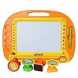 W-ShiG お絵かき おもちゃ お絵かきボード スタンプ ステッカー付き マグネット式 お子様のお絵描き練習ボード お絵かき おもちゃ 磁石 マグネットスタンプ付き