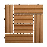 【HY】 ウッドデッキ 人工木　樹脂　ウッドパネル ウッドタイル　27枚入り 厚さ22mm　全6色　３タイプ　ジョイントタイル　デッキ　　腐りにくい　ガーデン　ベランダ庭　玄関 (Bタイプ_27枚, 