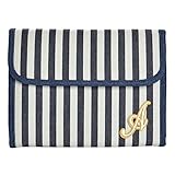 【B4-4/5】 イニシャル デニム 母子手帳 ジャバラ式 母子手帳ケース マルチケース ■E-BOOK-DNM■ (ストライプA)