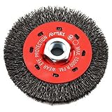 Forney 72788 Wire Wheel Brush, Coarse Crimped with 5/8-Inch-11 Threaded Arbor, 4-Inch-by-.014-Inch [