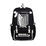 アニメ グッズ 可愛 進撃の巨人 風 attack on titan バッグ リュックサック (ブラック)
