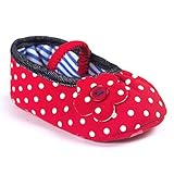 DESDEMONA Baby Products Baby Shoes Walkers-White Dots Bow Design-3-18 Months of Newborn Baby - Soft 